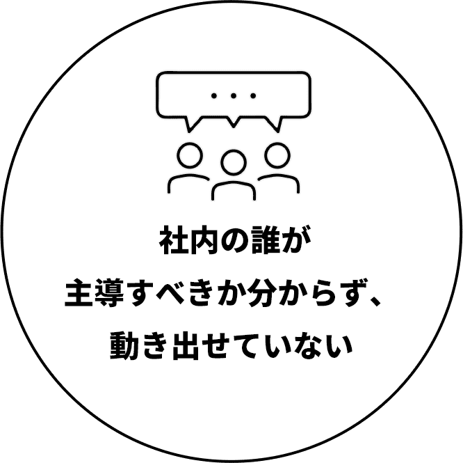  社内の誰が主導すべきか分からず、動き出せていない